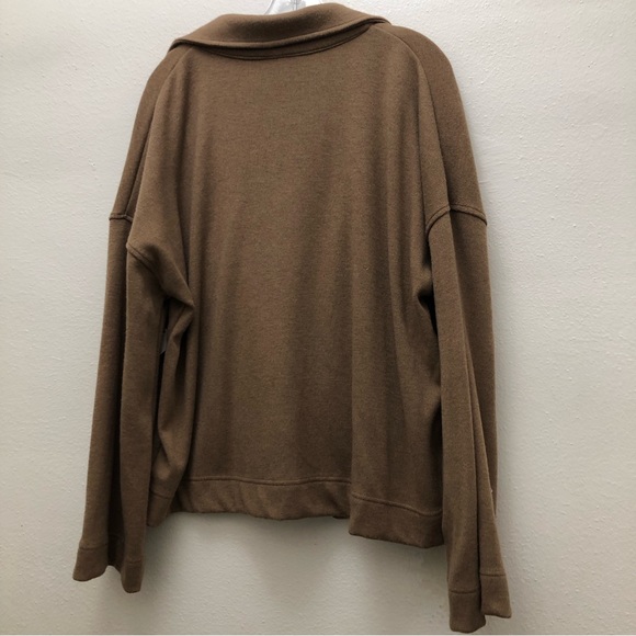 Time and Tru W Size XL Brown Long Sleeve Drop Shoulder Open Front Short Jacket - Picture 2 of 10